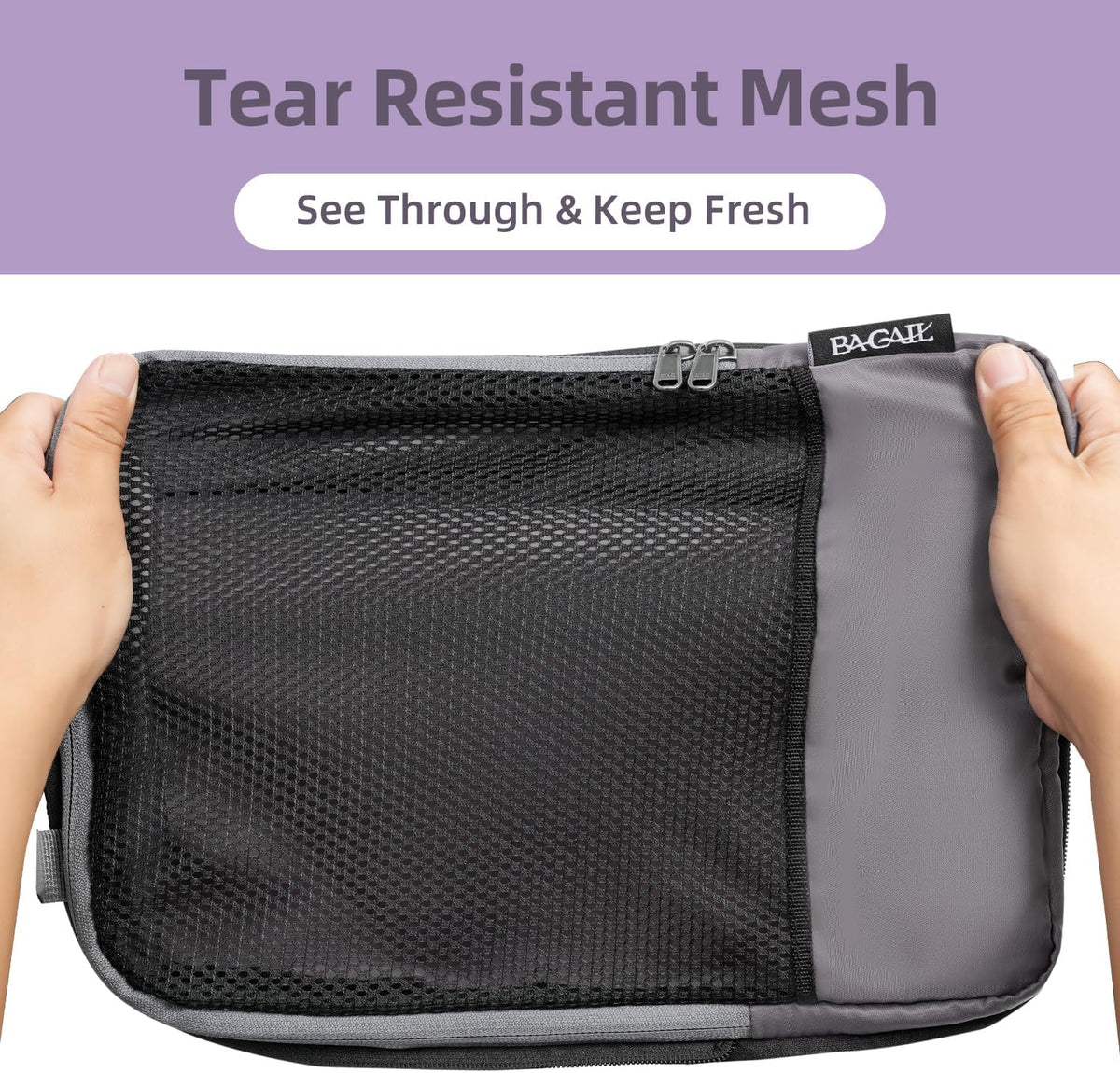 4 Set/6 Set/8 Set Compression Packing Cubes Travel Accessories Expandable Packing Organizers (Square Mesh, 06-Beige) - Colors B