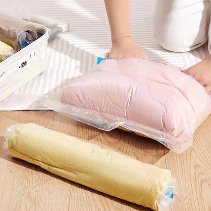 4PCS Travel Compression Bags, Roll-Up Space Saver Vacuum Storage Bags, 50x35cm/19.6x13.7 Vacuum Bags for Luggage Backpack Suitcase Packing Organizers