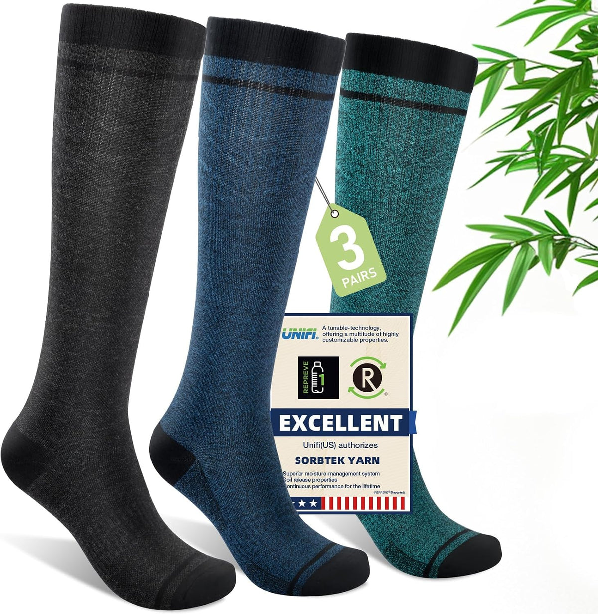 Compression Socks Women & Men 15-20 mmHg for Flying