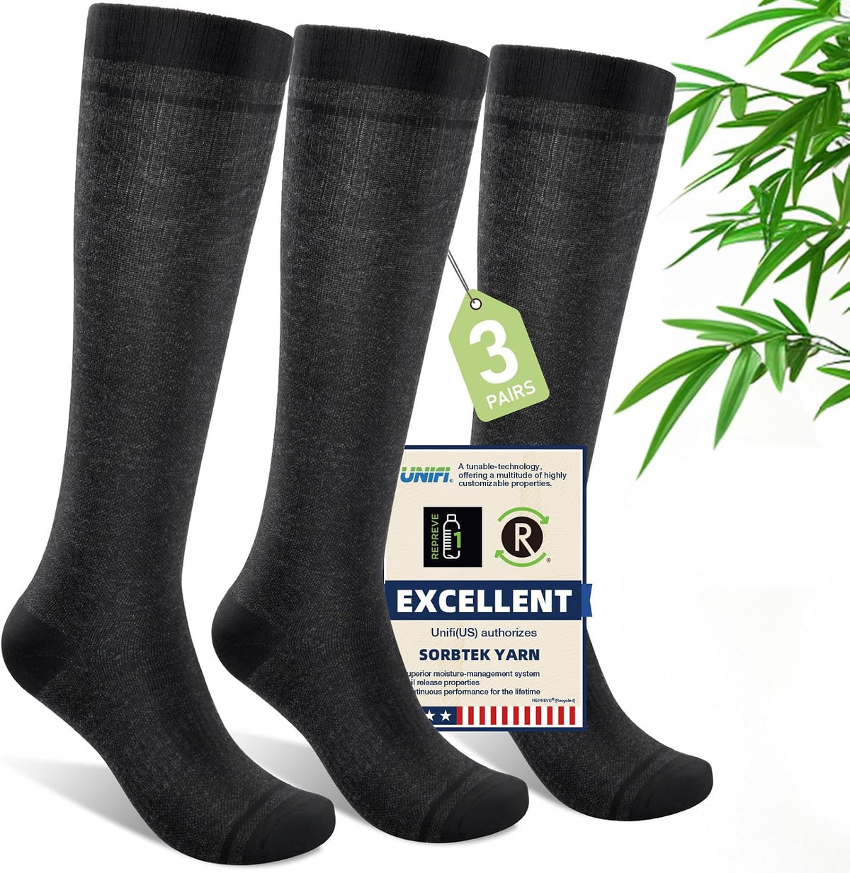 Compression Socks Women & Men 15-20 mmHg for Flying