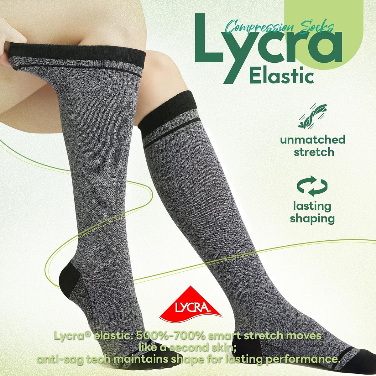 Compression Socks Women & Men 15-20 mmHg for Flying