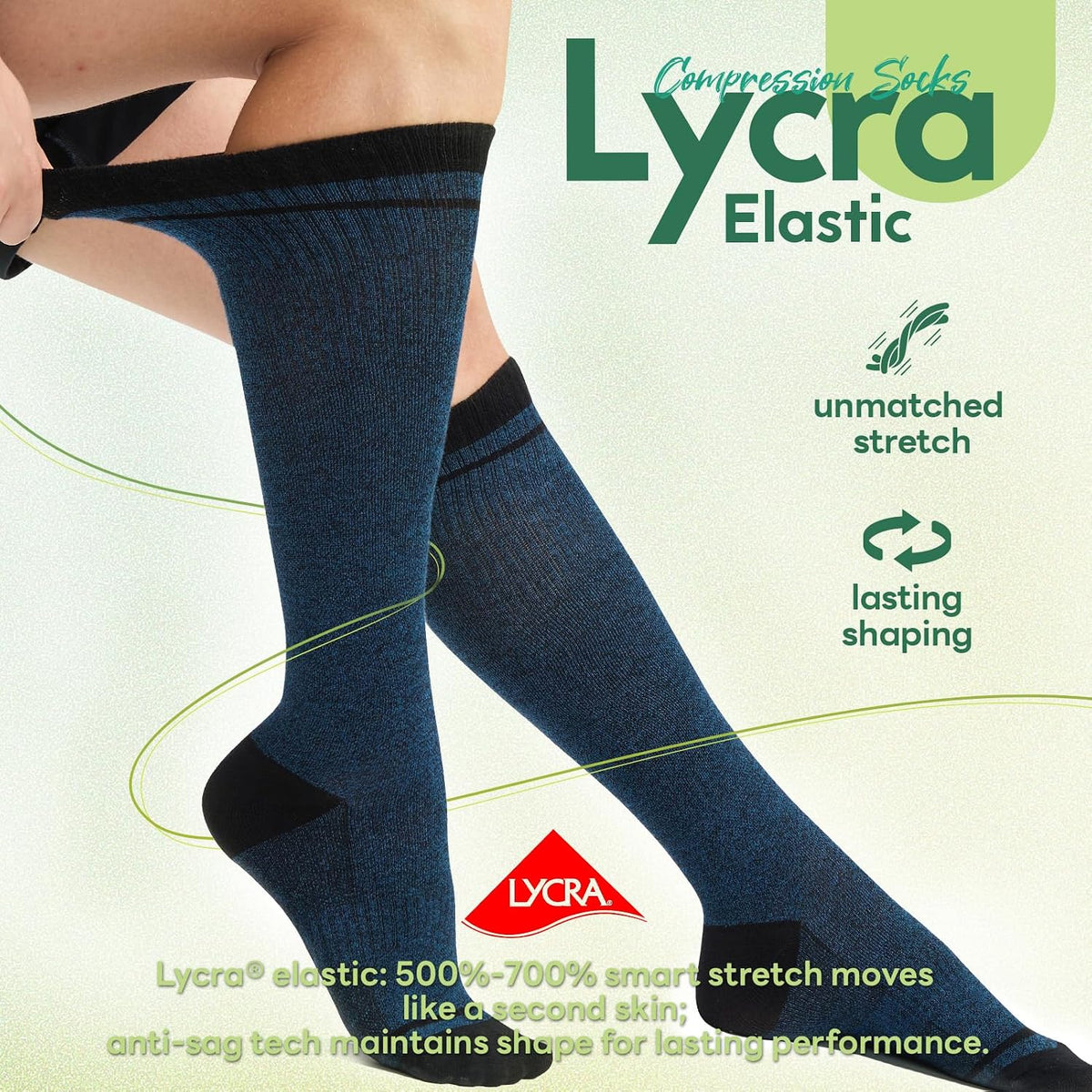 Compression Socks Women & Men 15-20 mmHg for Flying