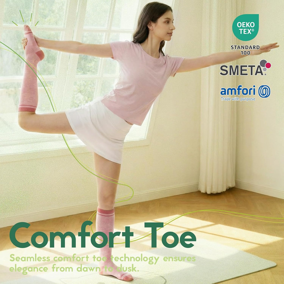 Compression Socks Women & Men 15-20 mmHg for Flying