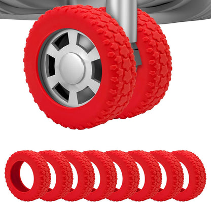 8PCS Silicone Luggage Wheel Covers for 2-2.4" Luggage Wheel Protector,Red