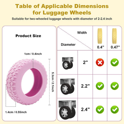 8PCS Silicone Luggage Wheel Covers for 2-2.4" Luggage Wheel Protector,Red