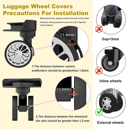 8PCS Silicone Luggage Wheel Covers for 2-2.4" Luggage Wheel Protector,Red