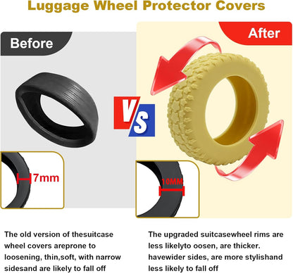 8PCS Silicone Luggage Wheel Covers for 2-2.4" Luggage Wheel Protector,Red