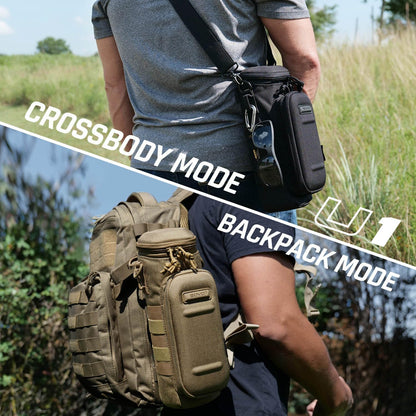 U1 Water Bottle Pouch with Zippered Hardshell Cap, Fits Up to 40oz Bottle, Molle System, Heavy Duty, Made With 100% Nylon