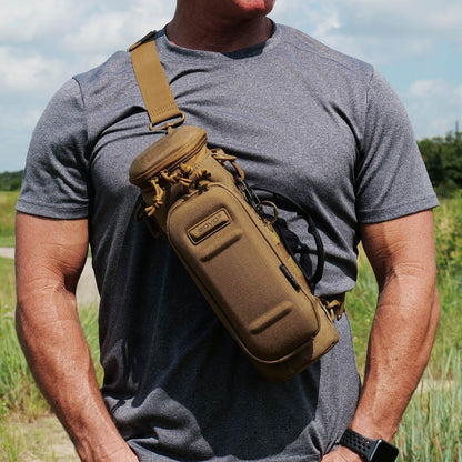 U1 Water Bottle Pouch with Zippered Hardshell Cap, Fits Up to 40oz Bottle, Molle System, Heavy Duty, Made With 100% Nylon