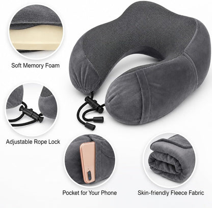 Travel Blanket and Pillow Set - Neck Pillow Airplane Essentials, Pink