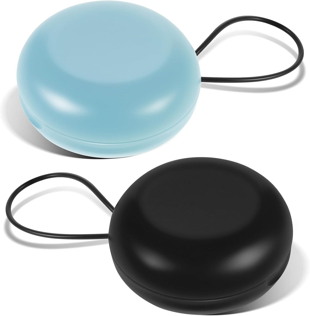 2pcs Earplug Cases, Ear Plug Carrying Cases, Mini Portable Earplug Case, Round Potable Ear Plug Holder with Lanyard Portable Mini Storage Case for Business Trip Storage Earbuds Trinkets Pills(2)