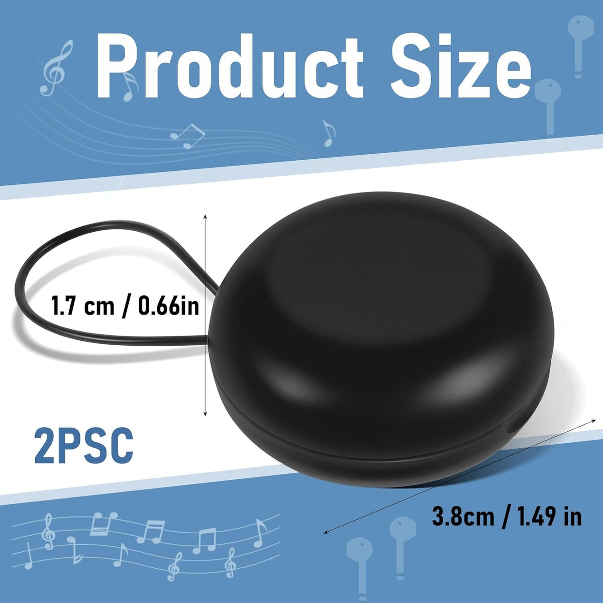 2pcs Earplug Cases, Ear Plug Carrying Cases, Mini Portable Earplug Case, Round Potable Ear Plug Holder with Lanyard Portable Mini Storage Case for Business Trip Storage Earbuds Trinkets Pills(2)