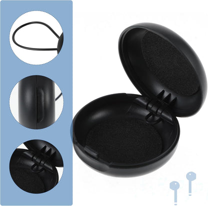 2pcs Earplug Cases, Ear Plug Carrying Cases, Mini Portable Earplug Case, Round Potable Ear Plug Holder with Lanyard Portable Mini Storage Case for Business Trip Storage Earbuds Trinkets Pills(2)