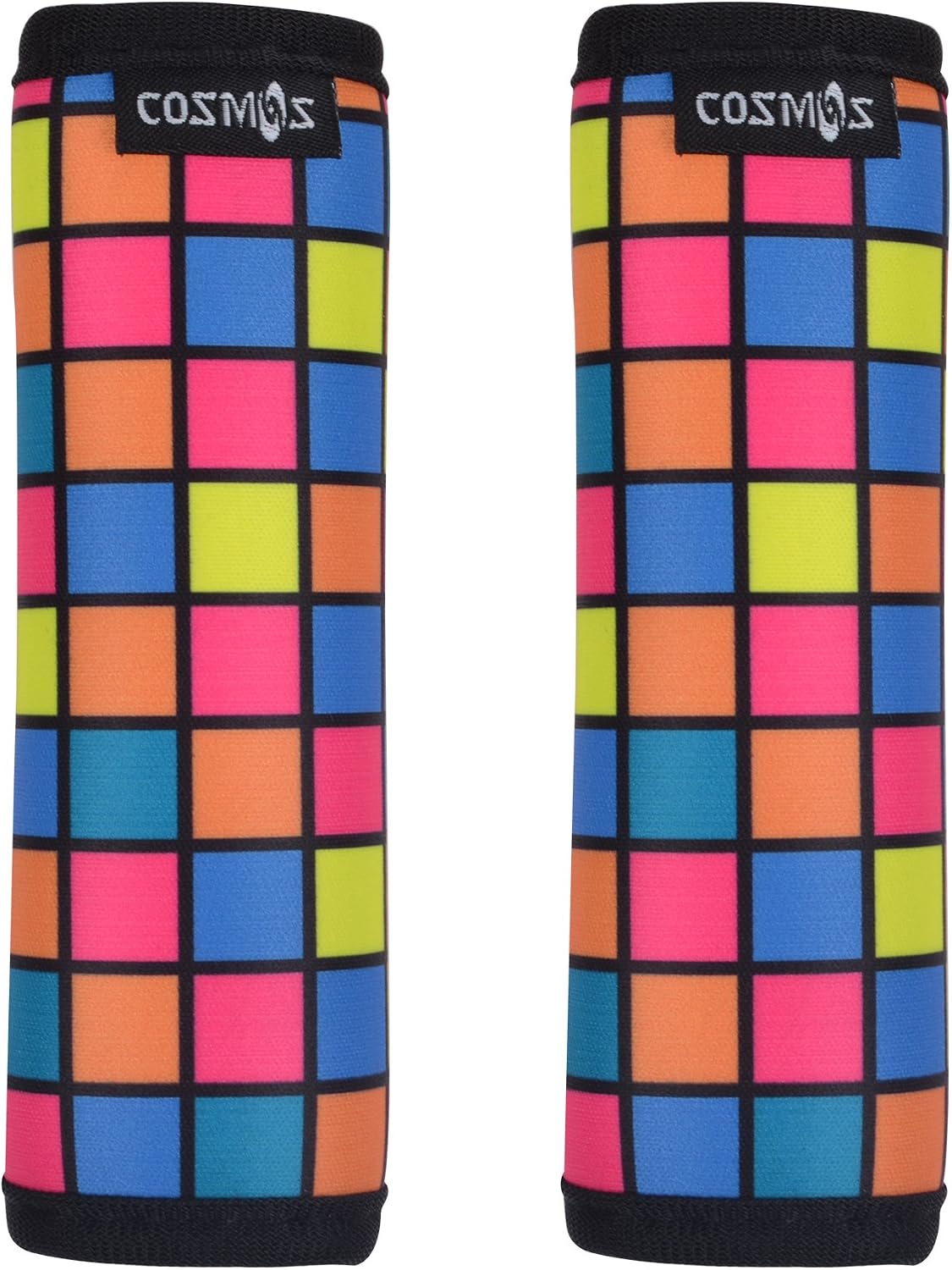 2 Pcs Luggage Handle Wraps Soft Neoprene Grip Handle Cover Detachable Luggage Identifier for Luggage Suitcase Travel Bag Trolley Case Travel Accessories (Puzzle Pattern)