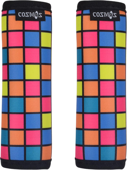 2 Pcs Luggage Handle Wraps Soft Neoprene Grip Handle Cover Detachable Luggage Identifier for Luggage Suitcase Travel Bag Trolley Case Travel Accessories (Puzzle Pattern)