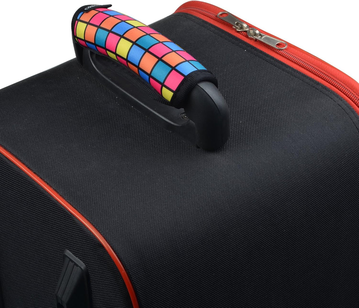 2 Pcs Luggage Handle Wraps Soft Neoprene Grip Handle Cover Detachable Luggage Identifier for Luggage Suitcase Travel Bag Trolley Case Travel Accessories (Puzzle Pattern)