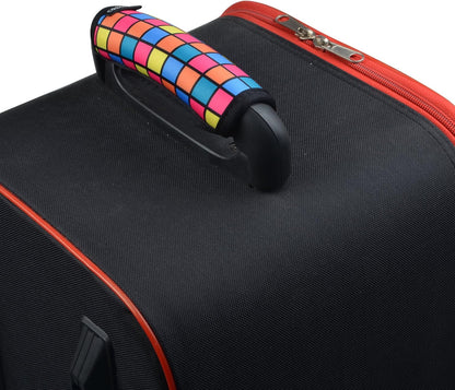 2 Pcs Luggage Handle Wraps Soft Neoprene Grip Handle Cover Detachable Luggage Identifier for Luggage Suitcase Travel Bag Trolley Case Travel Accessories (Puzzle Pattern)