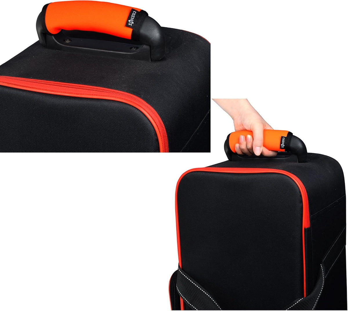 2 Pcs Luggage Handle Wraps Soft Neoprene Grip Handle Cover Detachable Luggage Identifier for Luggage Suitcase Travel Bag Trolley Case Travel Accessories (Puzzle Pattern)