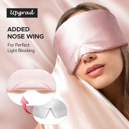 Silk Sleep Mask for Side Sleeper, Eye Mask Sleeping for Women Men