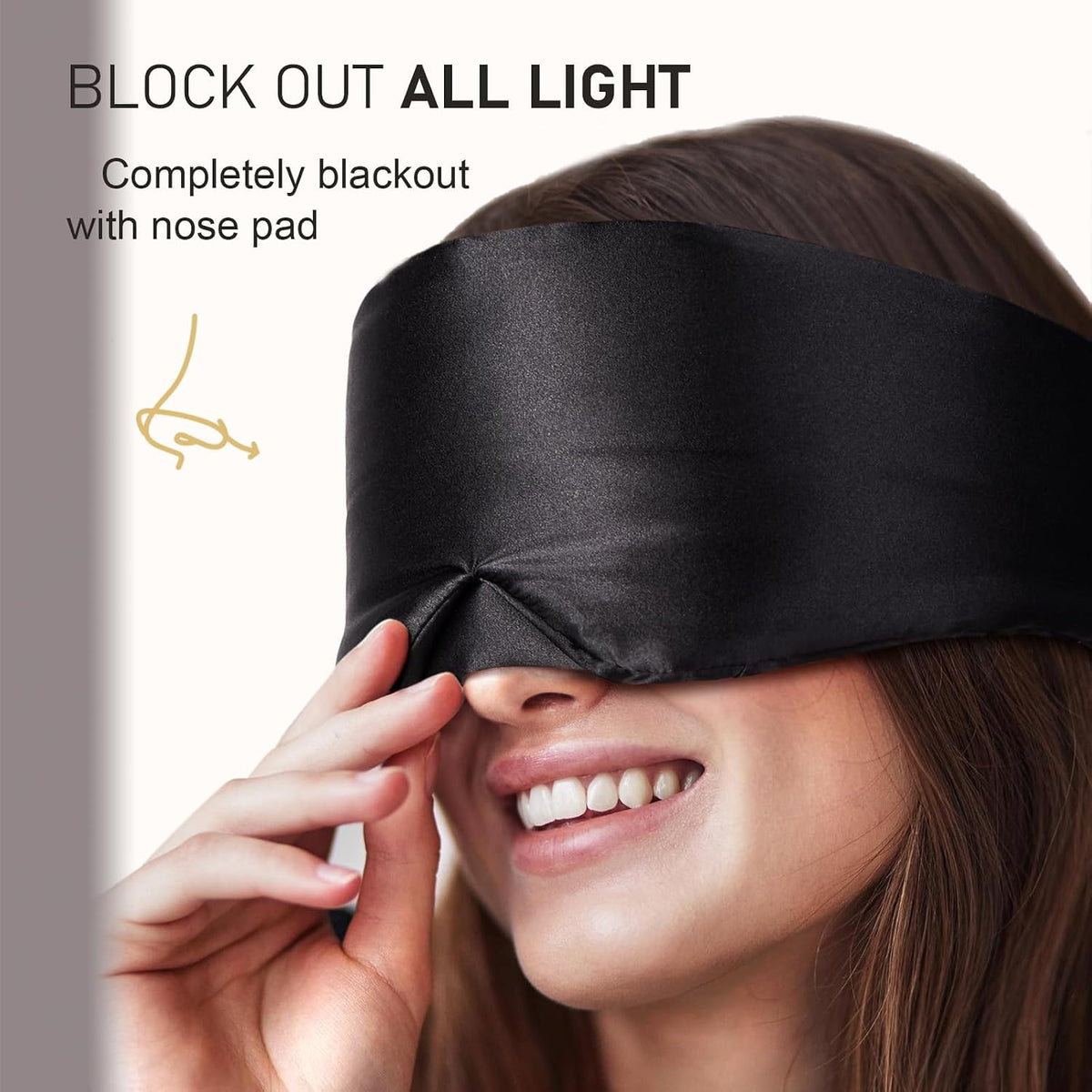 Silk Sleep Mask for Side Sleeper, Eye Mask Sleeping for Women Men