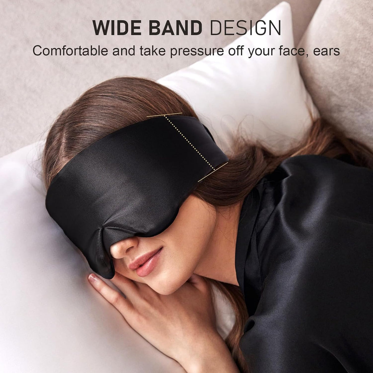 Silk Sleep Mask for Side Sleeper, Eye Mask Sleeping for Women Men