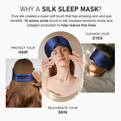 Silk Sleep Mask for Side Sleeper, Eye Mask Sleeping for Women Men