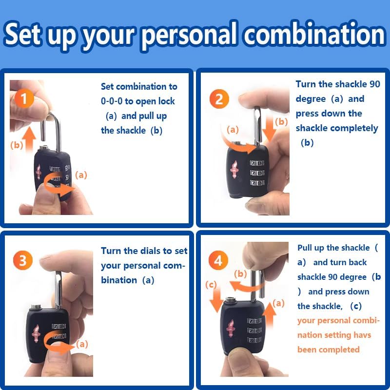 Safe Skies 3-Digit TSA Lock Black – Easy Set for Luggage