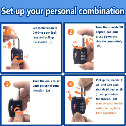 Safe Skies 3-Digit TSA Lock Black – Easy Set for Luggage