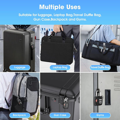Safe Skies 3-Digit TSA Lock Black – Easy Set for Luggage