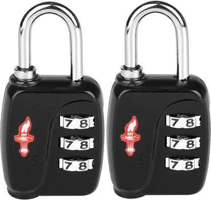 Safe Skies 3-Digit TSA Lock Black – Easy Set for Luggage