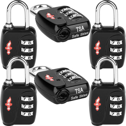 Safe Skies 3-Digit TSA Lock Black – Easy Set for Luggage